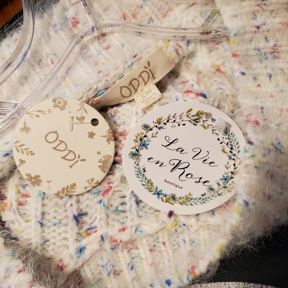 ODDY fuzzy confetti sweater dress white/multicolored size M/L - Picture 9 of 11